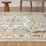 5' x 7' Ivory Abstract Area Rug