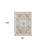 5' x 7' Ivory Abstract Area Rug