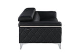 89" White And Silver Italian Leather Sofa