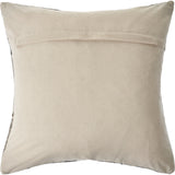 20" X 20" Beige and Gray Striped Faux Leather Zippered Pillow