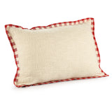 16" X 24" Ivory and Red Christmas Cotton Zippered Pillow