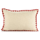 16" X 24" Ivory and Red Christmas Cotton Zippered Pillow