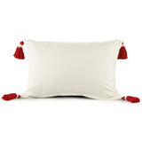 16" X 24" Ivory and Red Christmas Cotton Zippered Pillow