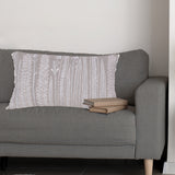20" X 20" Natural and Ivory Floral Linen Zippered Pillow With Embroidery