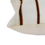 20" X 20" Brown and Ivory Geometric Faux Leather Zippered Pillow