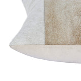 20" X 20" Brown and Ivory Striped Faux Leather Zippered Pillow