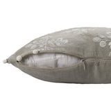 16" X 24" Ivory Faux Leather Zippered Pillow