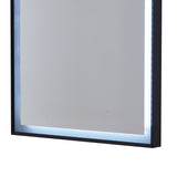 53" Black Lighted Metal Framed Accent Mirror