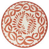 Orange and White Sixteen Piece Round Leaves Ceramic Service For Four Dinnerware Set