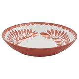 Orange and White Sixteen Piece Round Leaves Ceramic Service For Four Dinnerware Set