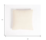 16" X 16" White Check Cotton Pillow Cover