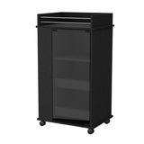 Black Rolling Bar Cart With Wine Storage