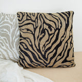 16" X 24" Ivory Abstract Polyester Zippered Pillow With Beads