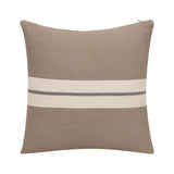 20" X 20" Brown Striped Cotton Zippered Pillow