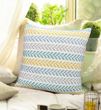 20" X 20" Gray Chevron Wool Blend Zippered Down Pillow