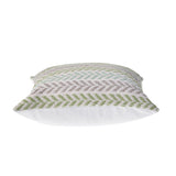 Set of Two 18" X 18" Green Beach Chevron Cotton Zippered Pillow