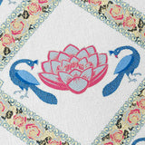 Set of Two 16" X 16" Blue and Purple Peacock Blown Seam Floral Indoor Outdoor Throw Pillow