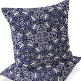 Set of Two 16" X 16" Green and Yellow Blown Seam Eclectic Indoor Outdoor Throw Pillow