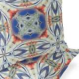 Set of Two 16" X 16" Blue and Pink Blown Seam Floral Indoor Outdoor Throw Pillow