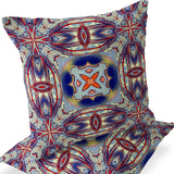 Set of Two 16" X 16" Blue and Green Blown Seam Floral Indoor Outdoor Throw Pillow