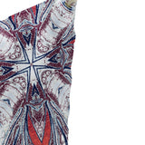 Set of Two 16" X 16" Blue and Orange Blown Seam Floral Indoor Outdoor Throw Pillow