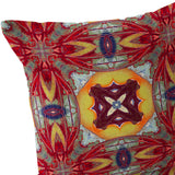 Set of Two 16" X 16" Blue and Pink Blown Seam Floral Indoor Outdoor Throw Pillow