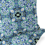 Set of Two 16" X 16" Blue and Purple Blown Seam Floral Indoor Outdoor Throw Pillow