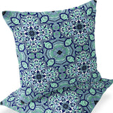 Set of Two 16" X 16" Green and Red Blown Seam Floral Indoor Outdoor Throw Pillow