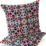 Set of Two 16" X 16" Green and Yellow Blown Seam Floral Indoor Outdoor Throw Pillow