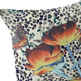 Set of Two 16" X 16" Green and Yellow Butterfly Blown Seam Floral Indoor Outdoor Throw Pillow