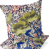 Set of Two 16" X 16" Gray and Pink Butterfly Blown Seam Floral Indoor Outdoor Throw Pillow