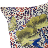Set of Two 16" X 16" Blue and Yellow Butterfly Blown Seam Floral Indoor Outdoor Throw Pillow