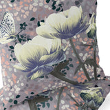 Set of Two 16" X 16" Pink and Purple Butterfly Blown Seam Floral Indoor Outdoor Throw Pillow