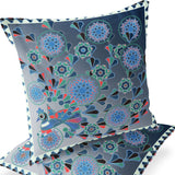 Set of Two 16" X 16" Gray and Yellow Butterfly Blown Seam Floral Indoor Outdoor Throw Pillow