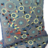Set of Two 16" X 16" Gray and Yellow Peacock Blown Seam Floral Indoor Outdoor Throw Pillow