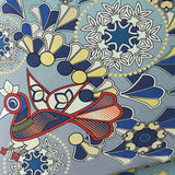 Set of Two 16" X 16" Blue and Orange Peacock Blown Seam Floral Indoor Outdoor Throw Pillow