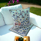 Set of Two 16" X 16" Green and Brown Peacock Blown Seam Floral Indoor Outdoor Throw Pillow