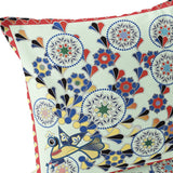 Set of Two 16" X 16" Green and Brown Peacock Blown Seam Floral Indoor Outdoor Throw Pillow