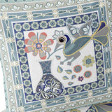 Set of Two 16" X 16" Beige and Gray Peacock Blown Seam Floral Indoor Outdoor Throw Pillow