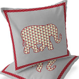 Set of Two 16" X 16" Blue and White Butterfly Blown Seam Animal Print Indoor Outdoor Throw Pillow