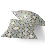 Set of Two 16" X 16" Gray and White Botanical Indoor Outdoor Throw Pillow