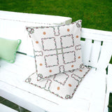 Set of Two 16" X 16" Green and White Botanical Indoor Outdoor Throw Pillow