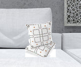 Set of Two 16" X 16" Green and White Botanical Indoor Outdoor Throw Pillow