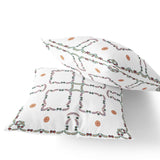 Set of Two 16" X 16" Green and White Botanical Indoor Outdoor Throw Pillow