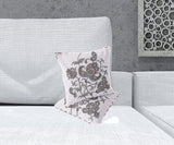 Set of Two 16" X 16" Gray and White Botanical Indoor Outdoor Throw Pillow