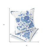 Set of Two 16" X 16" Gray and White Botanical Indoor Outdoor Throw Pillow