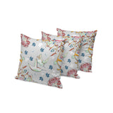 Set of Three 16" X 16" Gray and Blue Bird Indoor Outdoor Throw Pillow