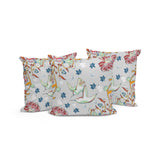 Set of Three 16" X 16" Gray and Blue Bird Indoor Outdoor Throw Pillow