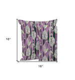 Set of Three 16" X 16" Blue and Orange Botanical Indoor Outdoor Throw Pillow