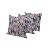 Set of Three 16" X 16" Pink and Black Botanical Indoor Outdoor Throw Pillow